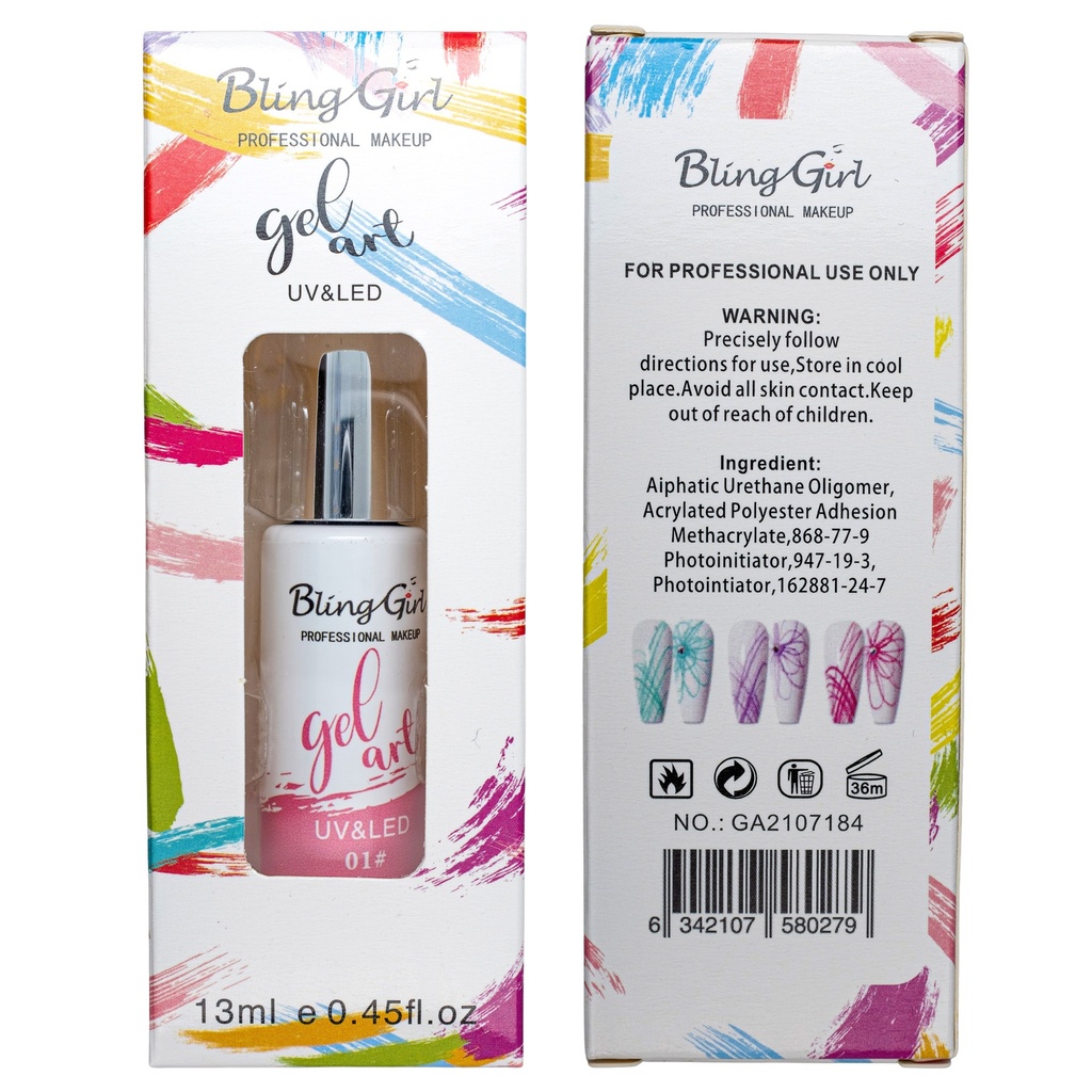 Bling Girl Gel Art UV &amp; LED Gel Polish 12Colours Set 13ml [7262]