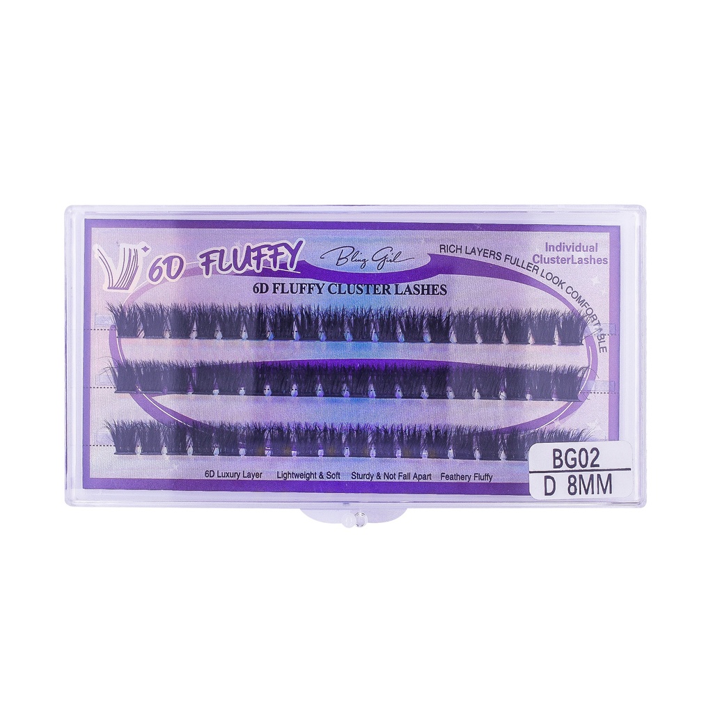 6D Fluffy Cluster Lashes 8mm-D [S2508P05]