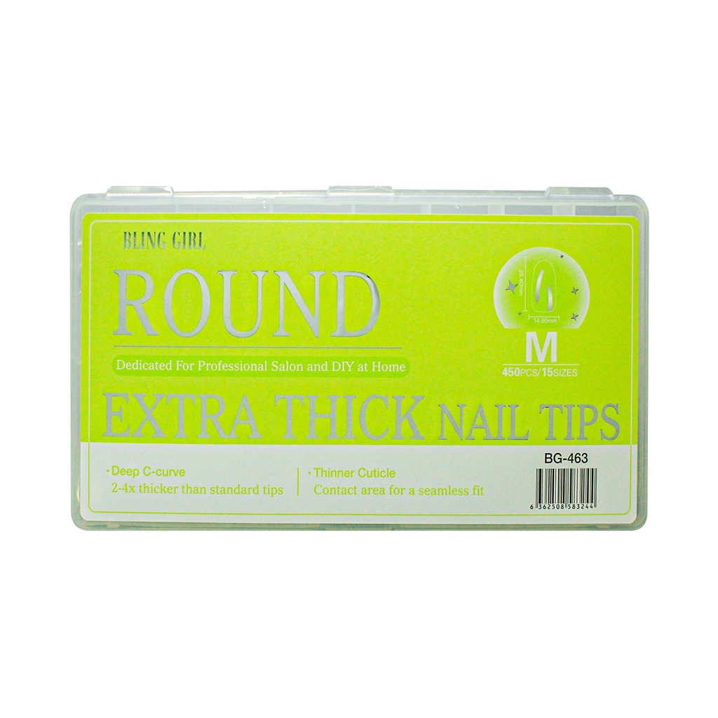 Round Extra thick Nail Tips Medium BG-463 (450PCS/15 sizes) [S2510P11]