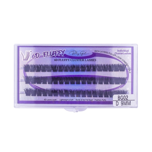 [6612477815823] 6D Fluffy Cluster Lashes 9mm-D [S2508P05]