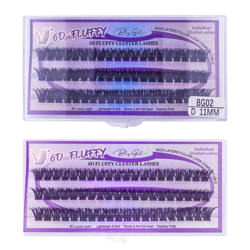 [6612477815823] 6D Fluffy Cluster Lashes 11mm-D [S2508P05]