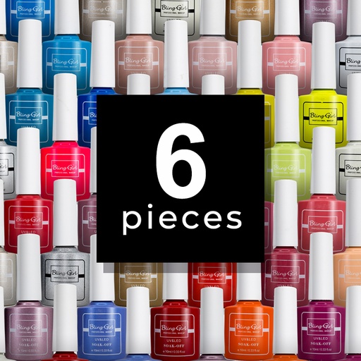 [6342106011585] Colour Last Soak Off Gel Polish UV/LED Set 10ml*6Pieces [1228]