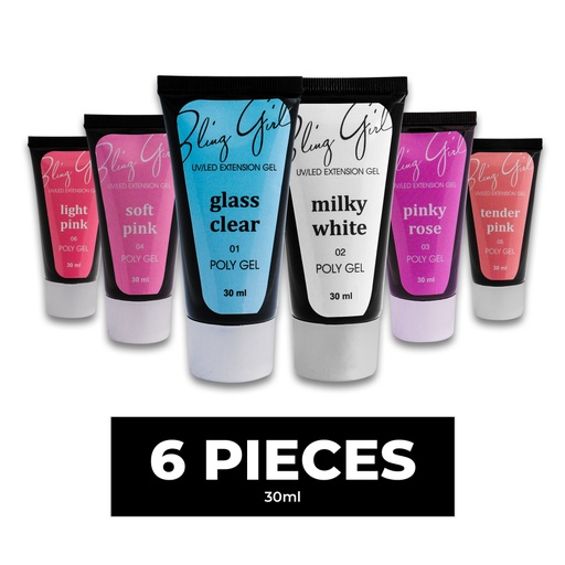 [6342010570338] Poly Gel Set 30ml*6pieces [4850]