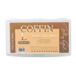 Bling Girl BG-167 Coffin French Tip Press On Soft Tips 500 pcs [9439]