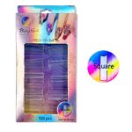 Bling Girl BG-155 Square French Tip Press On Soft Tips 100 pcs Clear [8228]