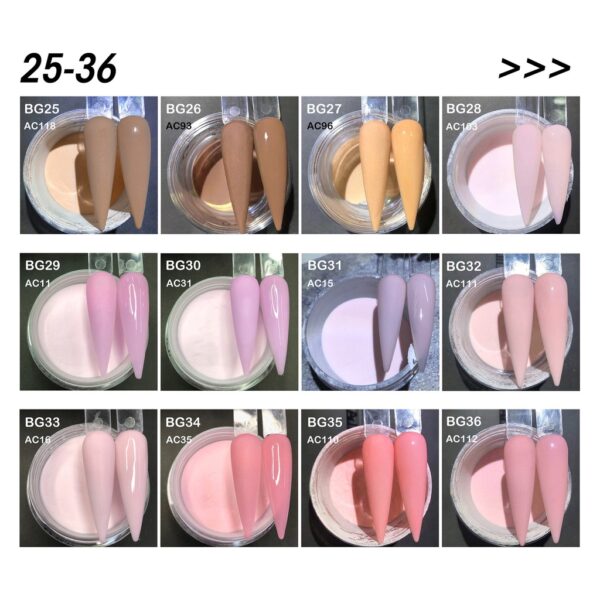 Bling Girl Rose Gold Acrylic Powder Set 30g*12 pieces [6029]