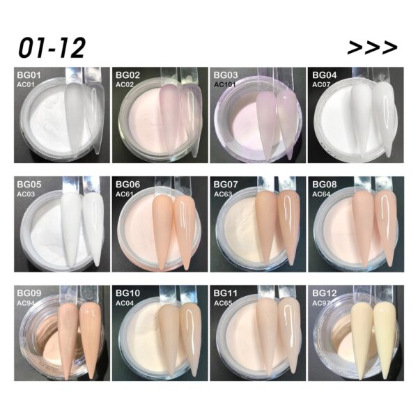 Bling Girl Rose Gold Acrylic Powder Set 30g*12 pieces [6029]