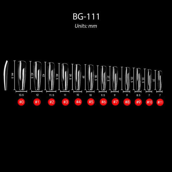 Coffin Soft Gel Tips XL Full Cover BG-111 [5031]