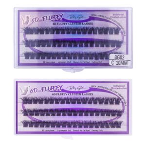 6D Fluffy Cluster Lashes 10mm-C [S2508P05]